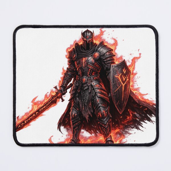 Item preview, Infernal Ember Sentinel | Crimson Flame Armored Guardian Fantasy Art designed and sold by cannsuh.