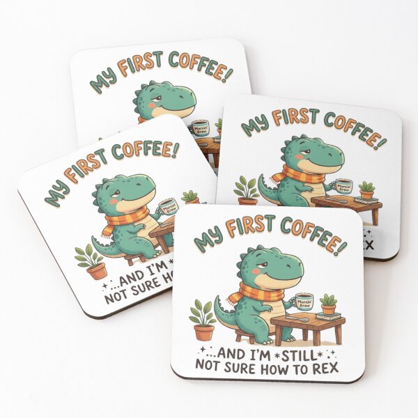 Item preview, Cozy Coffee Dinosaur designed and sold by cutbeastfactory.