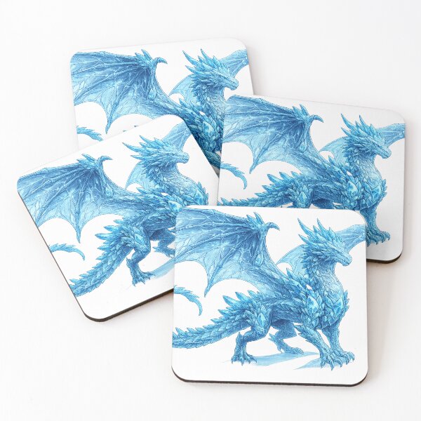 Item preview, Glacial Crystal Wyrm | Original Ice Dragon Fantasy Illustration designed and sold by cannsuh.