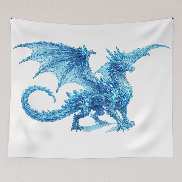 Item preview, Glacial Crystal Wyrm | Original Ice Dragon Fantasy Illustration designed and sold by cannsuh.