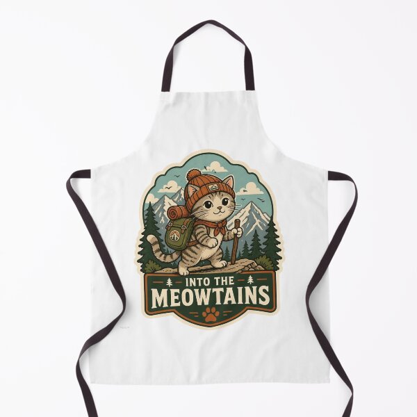 Item preview, Into The Meowtains Cute Hiking Cat Sticker - Funny Outdoor Vintage Camping Gift designed and sold by crazyhome.