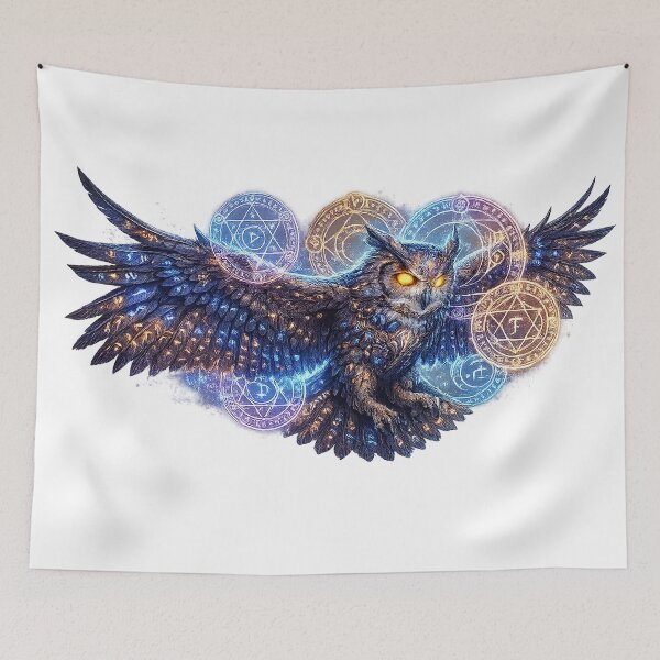 Item preview, Astral Rune Owl | Arcane Guardian Spirit Fantasy Artwork designed and sold by cannsuh.