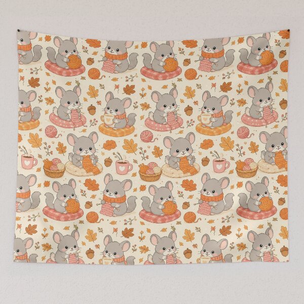 Item preview, Cute Kawaii Chinchilla Autumn Knitting Pattern designed and sold by Soft Berry Studio.