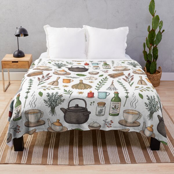 Item preview, Cozy Herbalist Tea and Herbs Seamless Pattern designed and sold by Soul Path Studio.