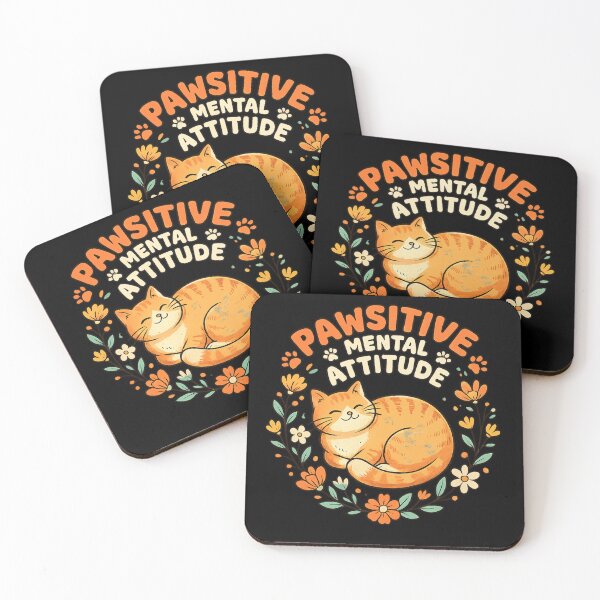 Item preview, Pawsitive Mental Attitude Cute Cat | Retro Vintage Cat Lover Design designed and sold by NostasStuff.