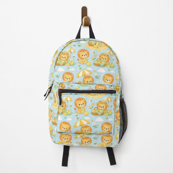 Item preview, Cute Kawaii Baby Lion Summer Lemon Picnic Pattern designed and sold by Soft Berry Studio.