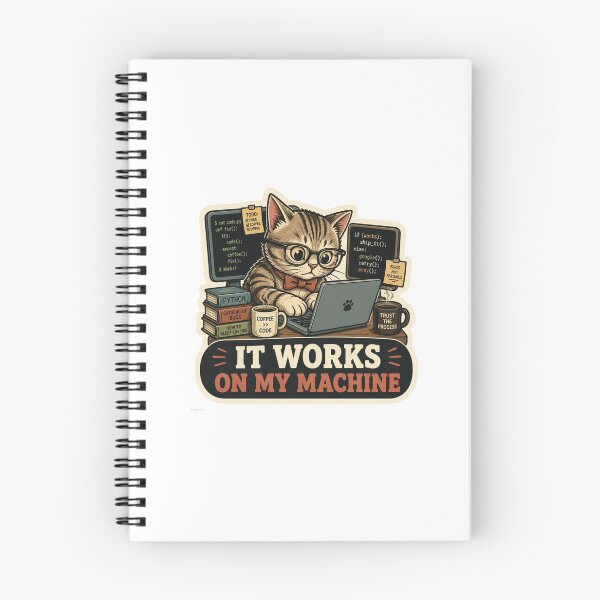 Item preview, It Works On My Machine Cute Coding Cat Sticker - Funny Programmer & Developer Gift designed and sold by crazyhome.