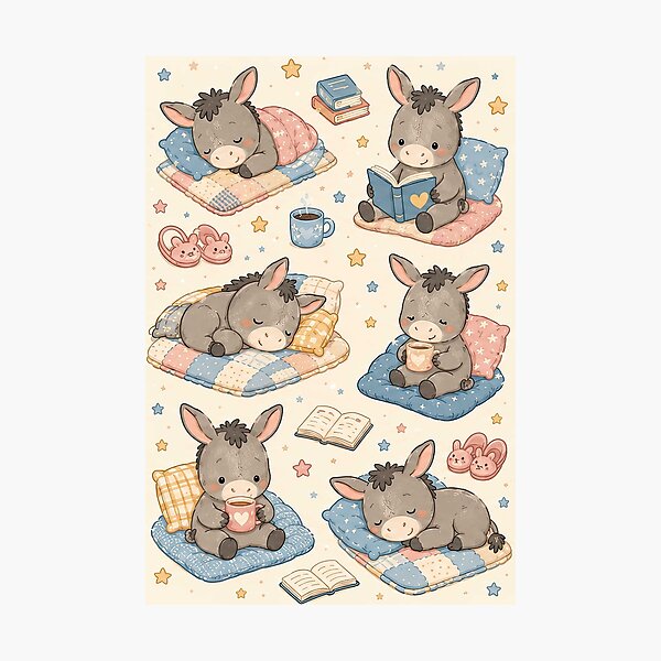 Item preview, Cute Kawaii Baby Donkey Cozy Quilt Pattern designed and sold by Soft Berry Studio.