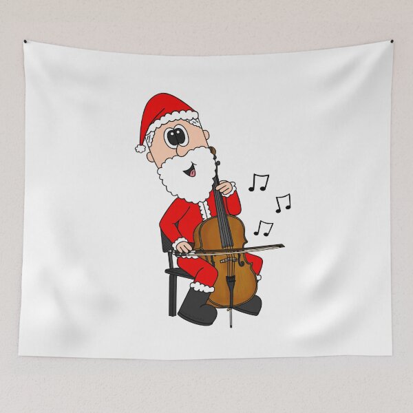 Item preview, Santa Playing Cello, Christmas Cellist Musician Music Teacher designed and sold by doodlerob.