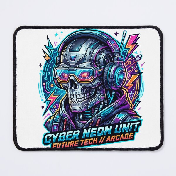 Item preview, Neon Cyber Skull Operative | Retro Arcade Synthwave Gamer Artwork designed and sold by cannsuh.