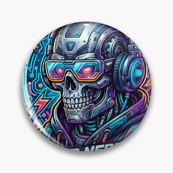 Item preview, Neon Cyber Skull Operative | Retro Arcade Synthwave Gamer Artwork designed and sold by cannsuh.