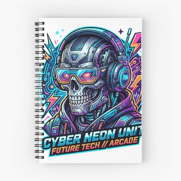Item preview, Neon Cyber Skull Operative | Retro Arcade Synthwave Gamer Artwork designed and sold by cannsuh.