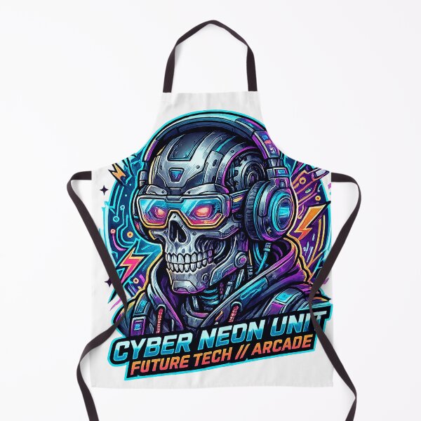 Item preview, Neon Cyber Skull Operative | Retro Arcade Synthwave Gamer Artwork designed and sold by cannsuh.