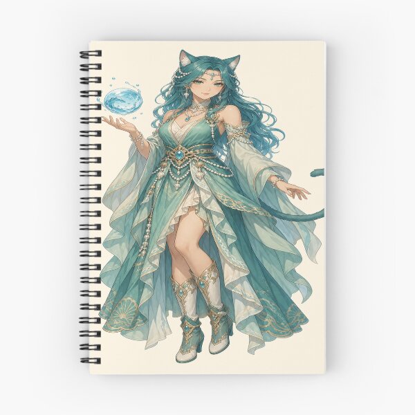 Item preview, Mystic Aqua Anime Cat Girl Mage designed and sold by Rob Hopper | RoboRob001.