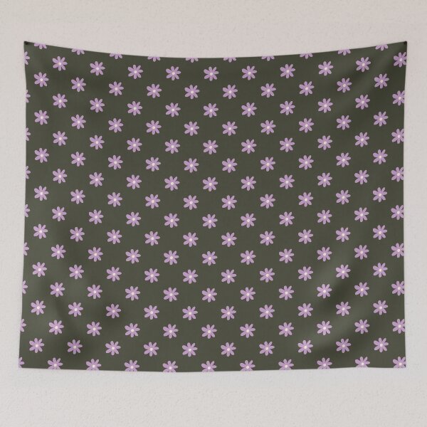 Item preview, Purple Daisy Pattern | Minimalist Lavender Floral Print | Dark Olive Green and Lilac Wildflowers Design | Soft Pastel Daisy Flower Pattern | Boho Flower Garden Illustration designed and sold by VivaFy.