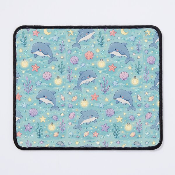 Item preview, Cute Kawaii Dolphin Summer Starry Lagoon Pattern designed and sold by Soft Berry Studio.