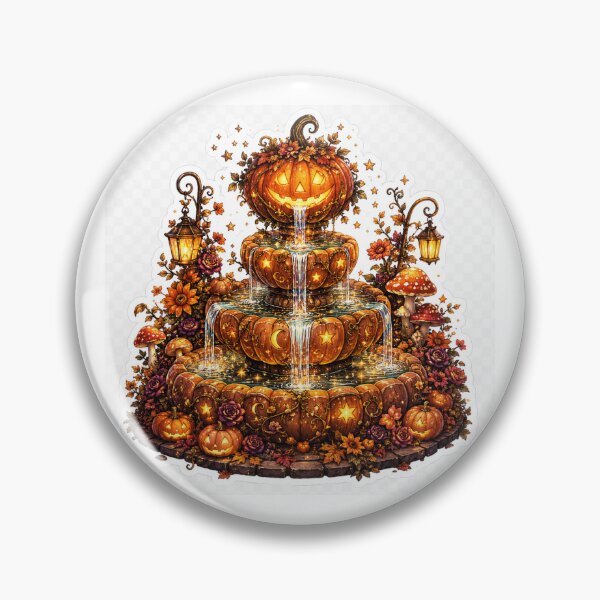 Item preview, Enchanted Pumpkin Fountain Halloween Sticker designed and sold by VeltrixaDesigns.