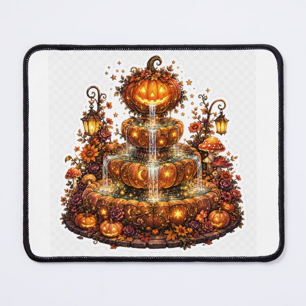 Item preview, Enchanted Pumpkin Fountain Halloween Sticker designed and sold by VeltrixaDesigns.