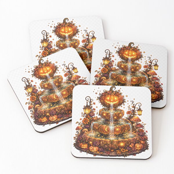 Item preview, Enchanted Pumpkin Fountain Halloween Sticker designed and sold by VeltrixaDesigns.