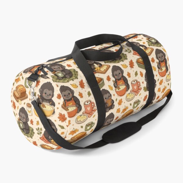 Item preview, Cute Kawaii Baby Gorilla Autumn Banana Bread Pattern designed and sold by Soft Berry Studio.