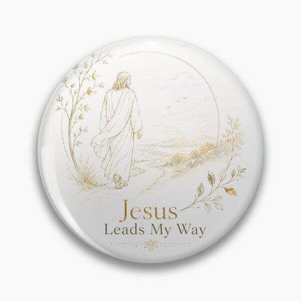 Item preview, Jesus Leads My Way – Inspirational Christian Line Art designed and sold by Niespodzianki.