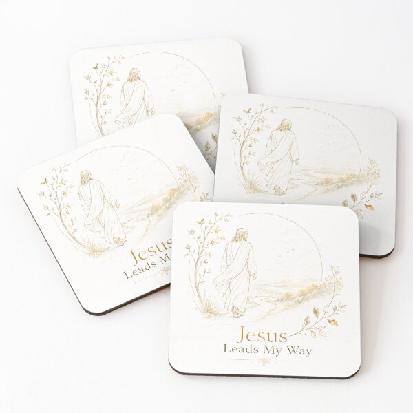 Item preview, Jesus Leads My Way – Inspirational Christian Line Art designed and sold by Niespodzianki.