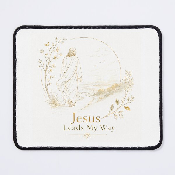 Item preview, Jesus Leads My Way – Inspirational Christian Line Art designed and sold by Niespodzianki.