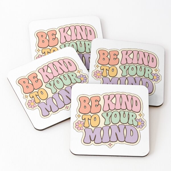 Item preview, Be Kind To Your Mind Retro 70s Typography Sticker - Mental Health & Self Love Gift designed and sold by crazyhome.