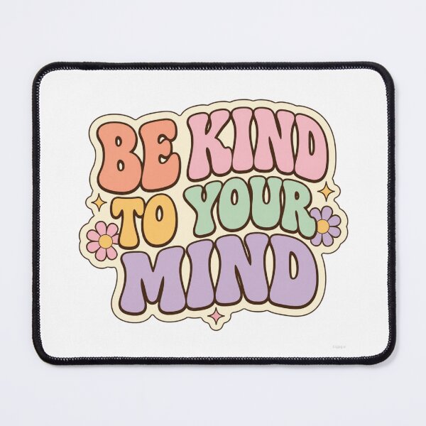 Item preview, Be Kind To Your Mind Retro 70s Typography Sticker - Mental Health & Self Love Gift designed and sold by crazyhome.