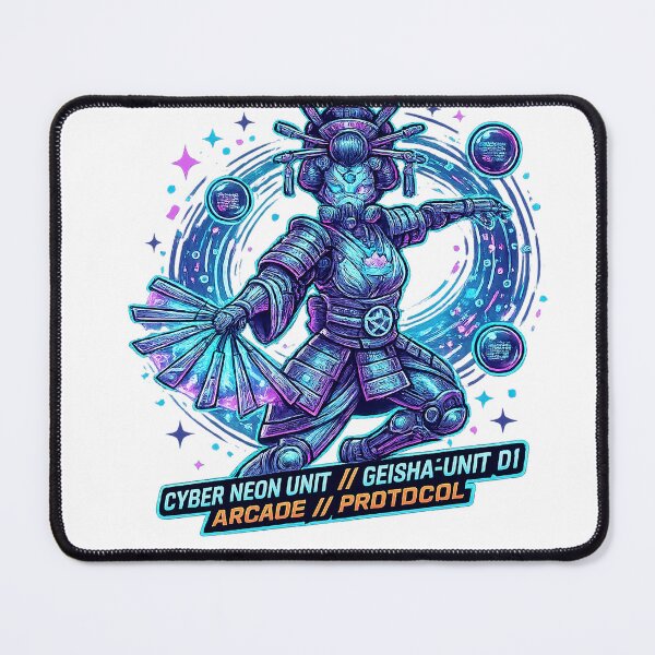 Item preview, Neon Kunoichi Automaton | Cyber Fan Dancer Synthwave Artwork designed and sold by cannsuh.
