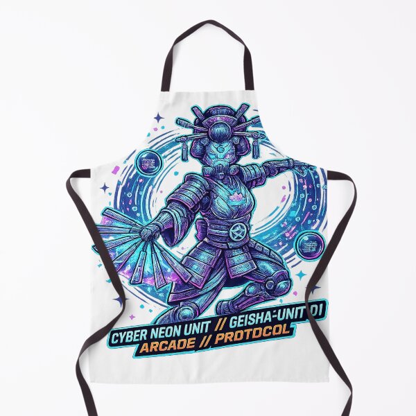 Item preview, Neon Kunoichi Automaton | Cyber Fan Dancer Synthwave Artwork designed and sold by cannsuh.