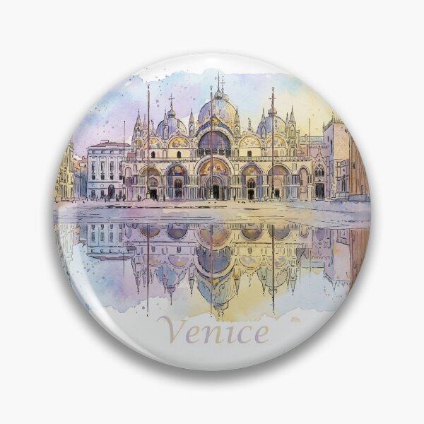 Item preview, Venice Italy St Mark's Basilica Watercolor Art designed and sold by NareArt.