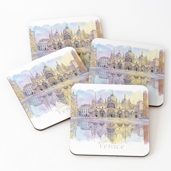 Item preview, Venice Italy St Mark's Basilica Watercolor Art designed and sold by NareArt.