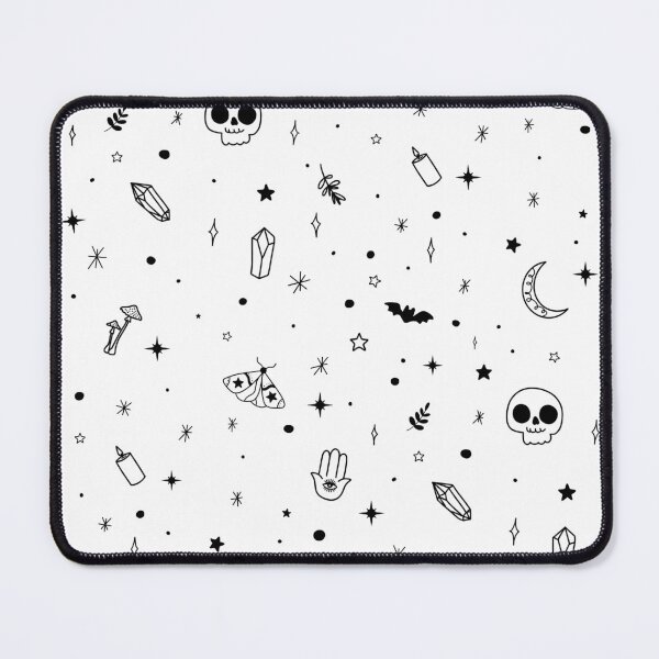 Item preview, Witchy Icons Skull Moth Moon Black on White designed and sold by WonderAndWhim.
