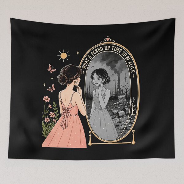 Item preview, What a Fucked Up Time to Be Alive Vintage Storybook Sarcasm, designed and sold by Crystal-Tree.