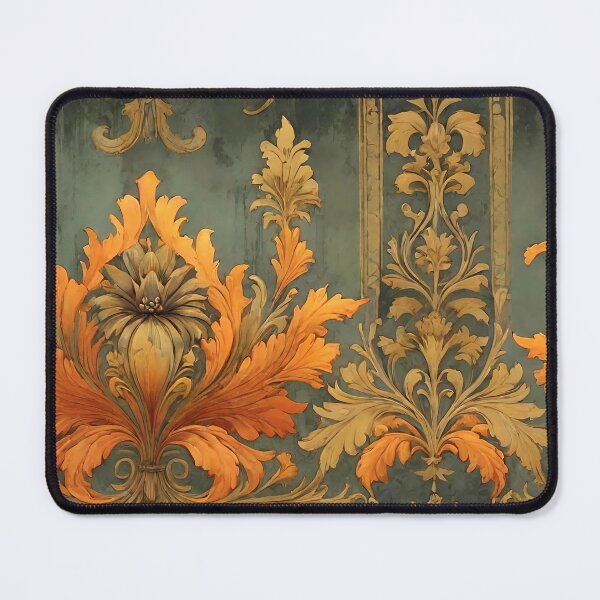 Item preview, Fiery Flowers Copper Patina Damask Design designed and sold by Tammy Winand Arts.