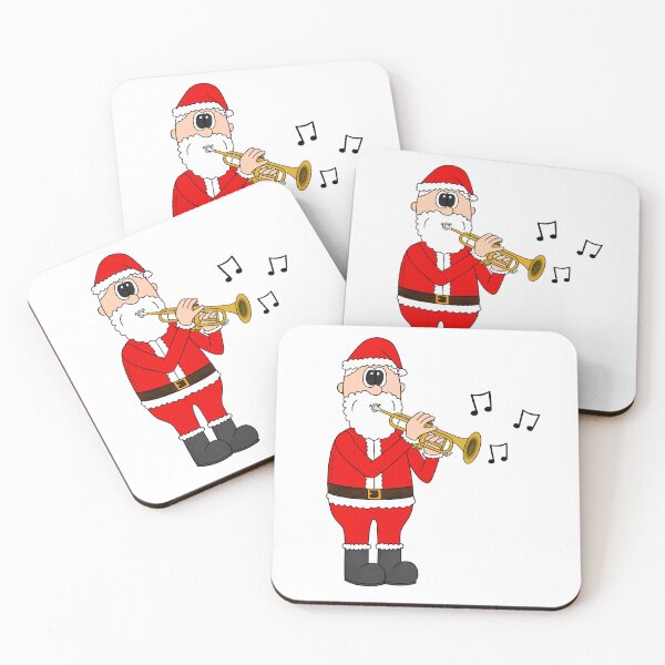 Item preview, Santa Playing Trumpet, Christmas Trumpeter Brass Musician designed and sold by doodlerob.