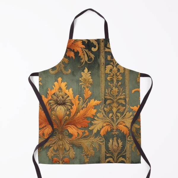 Item preview, Fiery Flowers Copper Patina Damask Design designed and sold by Tammy Winand Arts.