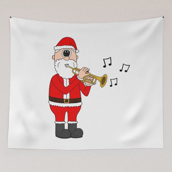 Item preview, Santa Playing Trumpet, Christmas Trumpeter Brass Musician designed and sold by doodlerob.