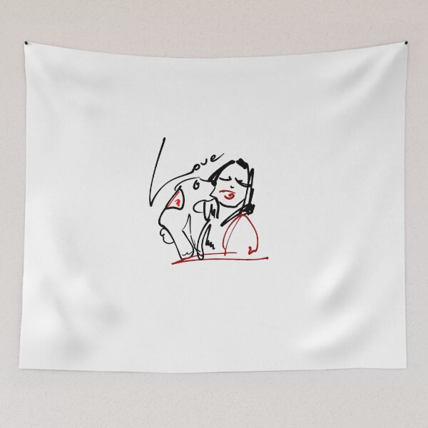Item preview, Abstract Woman Hugging Dog Line Art - Minimalist Dog Mom Gift designed and sold by crazyhome.
