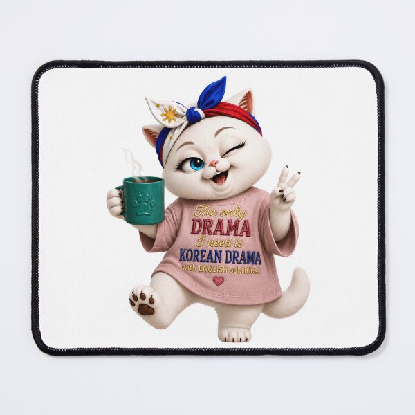 Item preview, The only drama I need is Korean Drama with English subtitles cat designed and sold by SHARAMDARA.