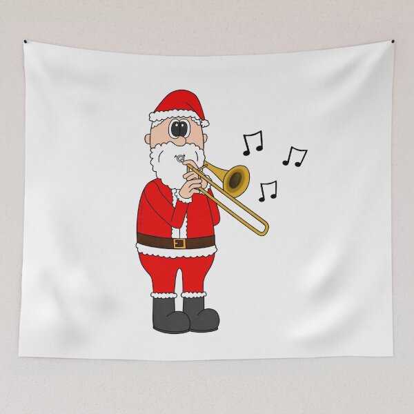 Item preview, Santa Playing Trombone, Christmas Trombonist Brass Musician designed and sold by doodlerob.