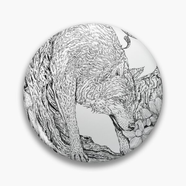 Item preview, Mystical Wolf in the forest - Dark Academia Botanical designed and sold by Olena Terzi.
