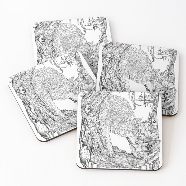 Item preview, Mystical Wolf in the forest - Dark Academia Botanical designed and sold by Olena Terzi.