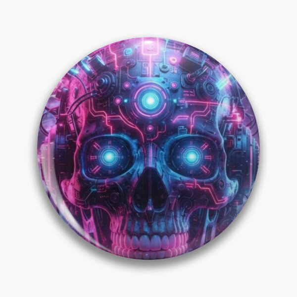 Item preview, Neon Skull Retrowave Cyberpunk designed and sold by ATAMLEHArt.