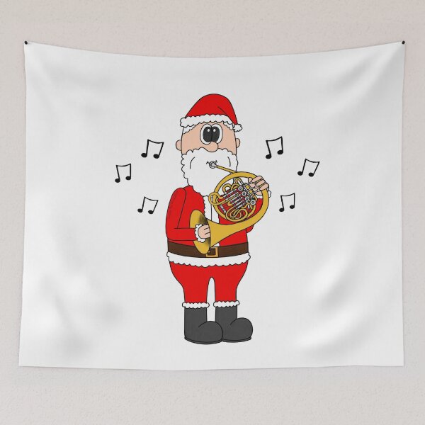 Item preview, Santa Playing French Horn, Christmas Hornist Brass Musician designed and sold by doodlerob.