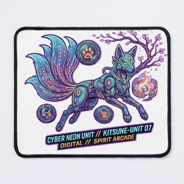 Item preview, Celestial Cyber Kitsune | Neon Spirit Fox Fantasy Artwork designed and sold by cannsuh.