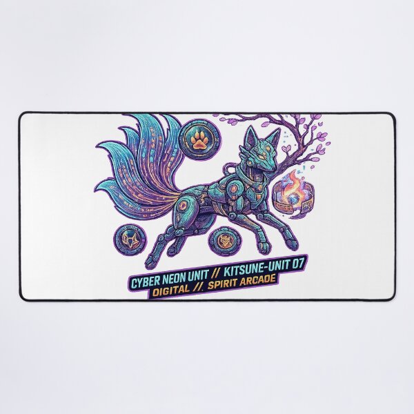 Item preview, Celestial Cyber Kitsune | Neon Spirit Fox Fantasy Artwork designed and sold by cannsuh.