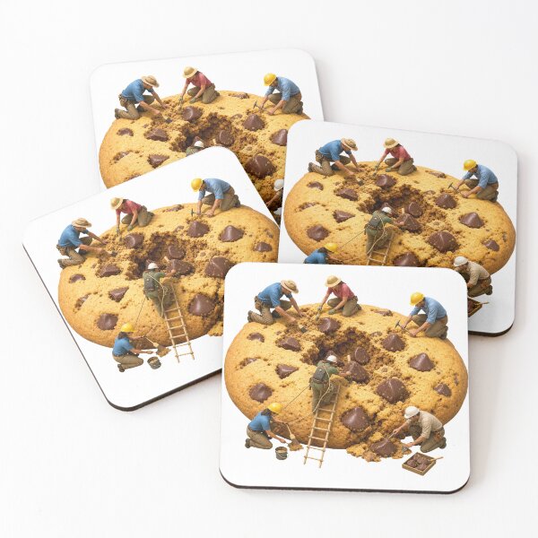 Item preview, Tiny Workers Mining Chocolate Chip Cookie designed and sold by Rob Hopper | RoboRob001.
