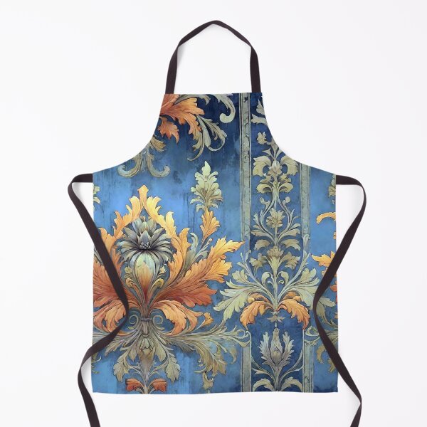 Item preview, Damask Floral Patina Cobalt and Copper designed and sold by Tammy Winand Arts.
